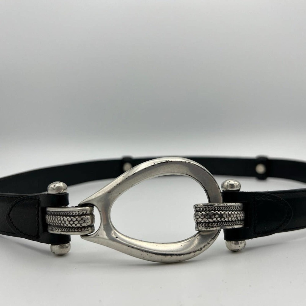 Women's Genuine Leather Belt with Western Motif Decorative Heavey Belt Hook